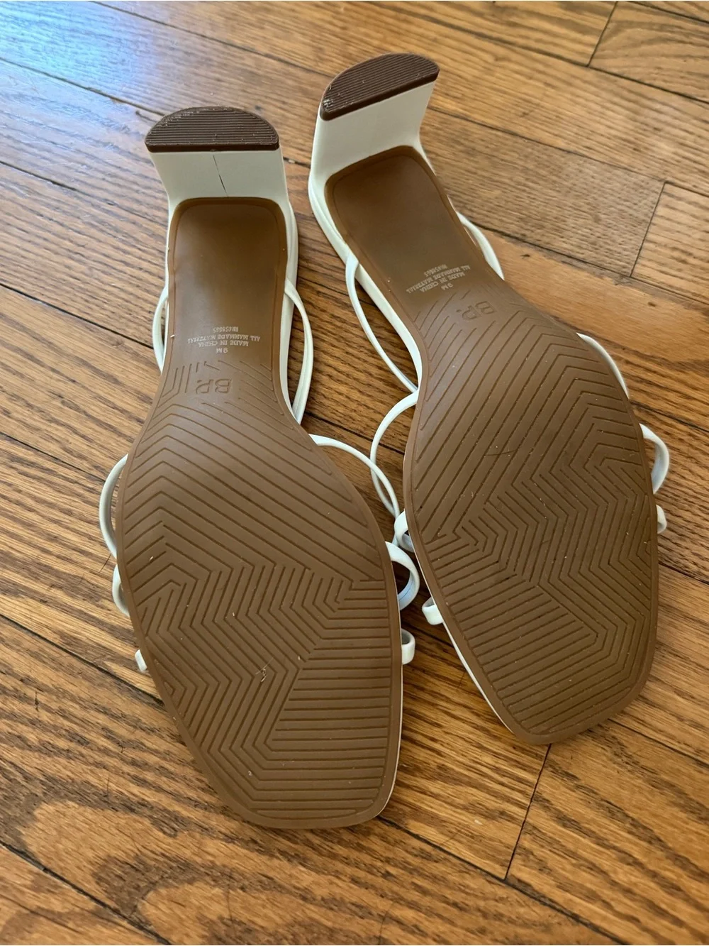 bp White Strappy Knot Block Heel Sandals NWOT